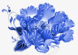牡丹水晶蓝色水晶牡丹花花朵高清图片