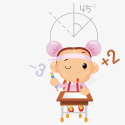 数学的角度做数学的小女孩高清图片