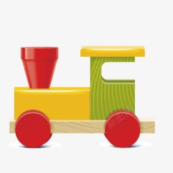 Q版大型积木滑梯卡通玩具小火车高清图片