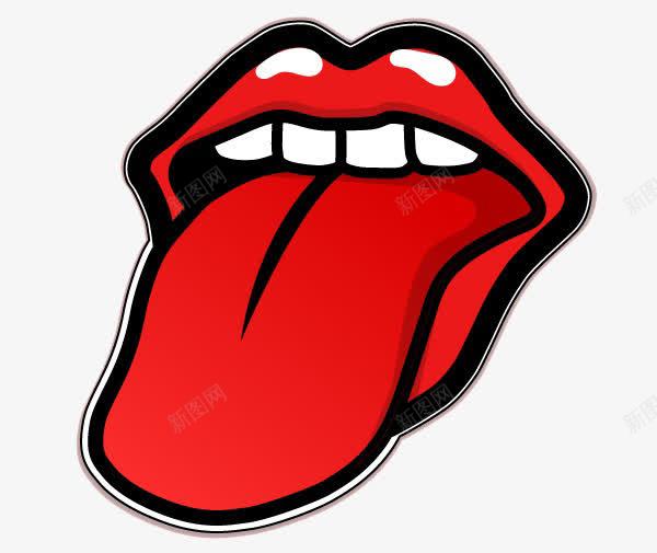 吐舌头的嘴部png免抠素材_新图网 https://ixintu.com 吐舌头风格 嘴部 手绘 手绘素材 白色牙齿 红色风格