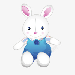 小兔子玩具卡通小兔子公仔矢量图高清图片