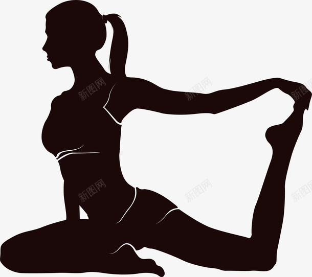 跳舞的女孩黑色剪影图标png_新图网 https://ixintu.com 瑜伽运动 练习瑜伽 舞蹈 舞蹈人形 跳舞的女孩 长发女孩 黑色剪影