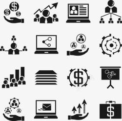 扁平简洁的商务金融办公ppt常图标图标