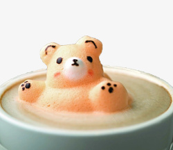 泡沫小熊立体咖啡素材