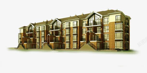 建筑物png免抠素材_新图网 https://ixintu.com 卡通 效果图 楼房 洋房 立体