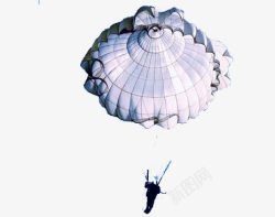 士兵人物白色降落伞高清图片