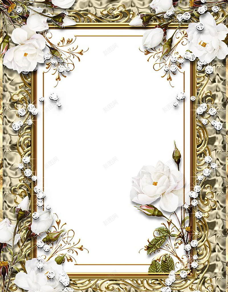 金色华丽欧美花朵相框jpg设计背景_新图网 https://ixintu.com 华丽 欧美 相框 纹理 花朵 质感 边框 金色
