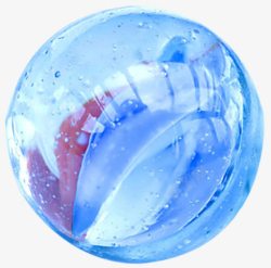 童年游戏玩具蓝色透明玻璃弹珠素材
