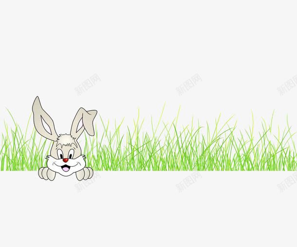 趴着的兔子png免抠素材_新图网 https://ixintu.com 兔子 动物 卡通手绘 杂草 杂草丛成 草 荒草 萧条 野草