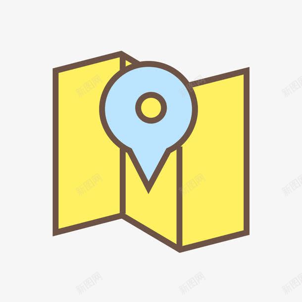 黄色手绘地址元素图标png_新图网 https://ixintu.com 位置 卡通图标 圆环 地址 扁平化 手绘 折纸 黄色
