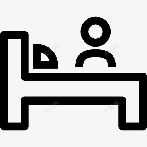 旅行和酒店的床的轮廓图标png_新图网 https://ixintu.com 人 休息 住宿 床 旅行 轮廓 酒店