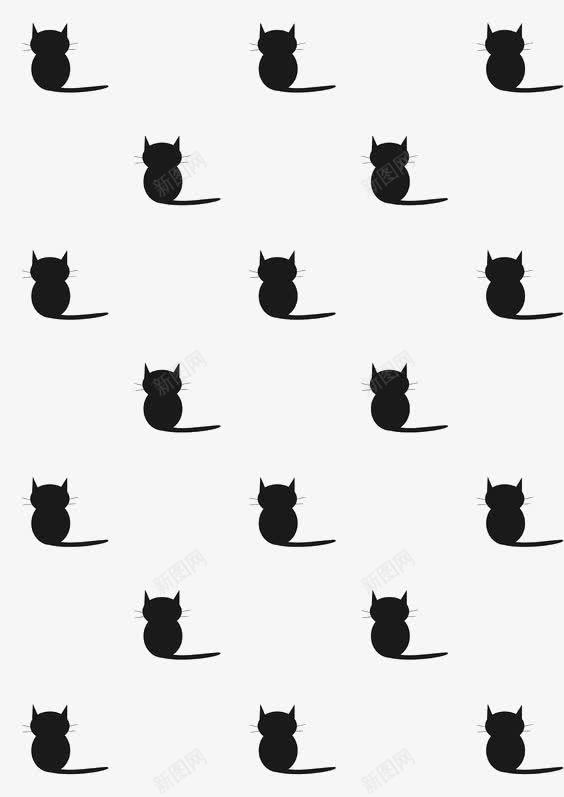 卡通黑猫png免抠素材_新图网 https://ixintu.com 平铺 猫咪 背影 黑猫简笔画 黑色