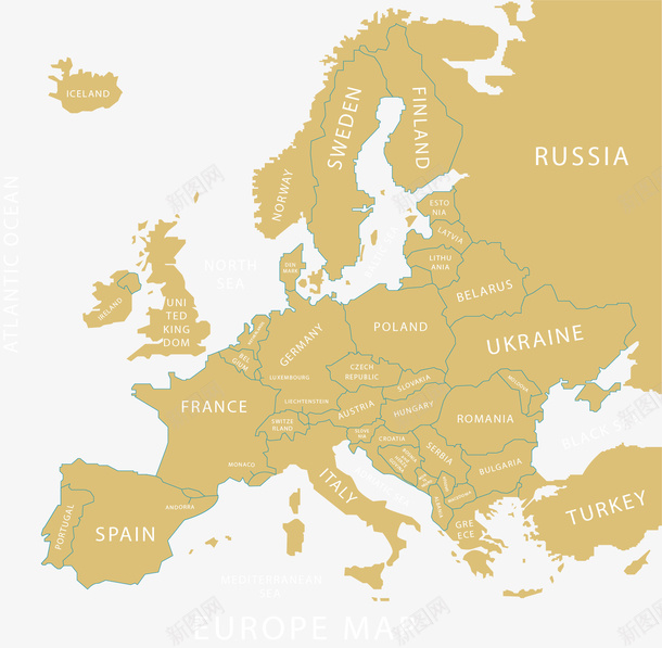 黄色欧洲城市地图png免抠素材_新图网 https://ixintu.com 地图 城市地图 欧洲 欧洲地图 矢量png 黄色地图