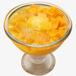 芒果冰激凌和西米露甜品素材