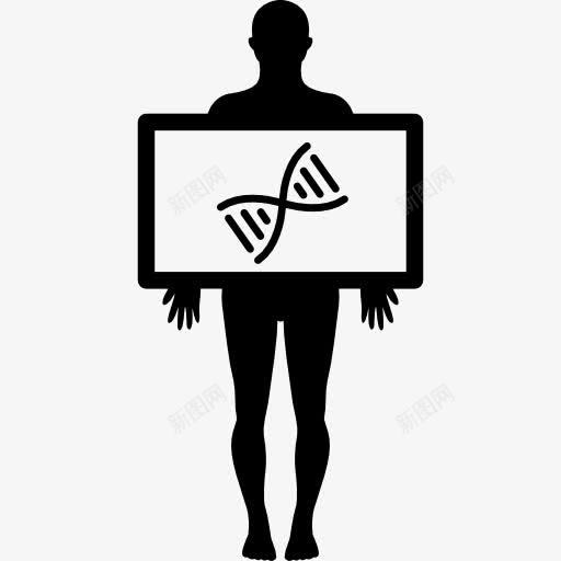 男性轮廓显示视图的DNA结构图标png_新图网 https://ixintu.com DNA DNA结构 人体 医学 男 脱氧核糖核酸