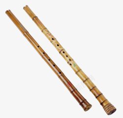 两个乐器竹笛素材