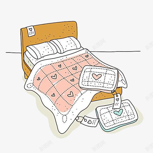 床上用品png免抠素材_新图网 https://ixintu.com 床 枕头 标签 棉被