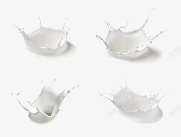 牛奶png免抠素材_新图网 https://ixintu.com 喷水 水滴 溅射牛奶 白色液体