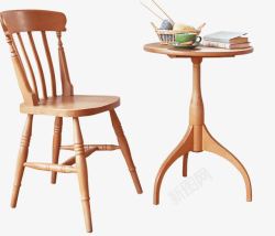 椅子木质靠背椅简洁休闲桌椅高清图片