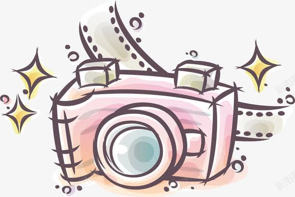 相机png免抠素材_新图网 https://ixintu.com 单反 卡通 手绘 相机 粉色