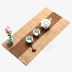 手工编织竹垫手工编织茶垫高清图片