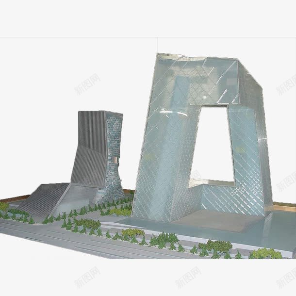 中央电视台模型png免抠素材_新图网 https://ixintu.com 中央电视台 北京建筑 大裤衩 央视大楼 现代建筑