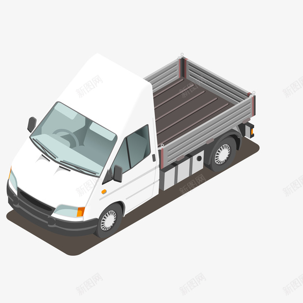 白色的平板运输车辆png免抠素材_新图网 https://ixintu.com 卡通 小货车 平板车 货运 车辆设计 运输车辆