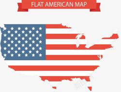 扁平美国地图素材