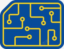 科技感logo蓝色科技电路图图标高清图片