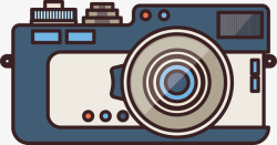 老式摄像机蓝色彩绘相机闪光灯矢量图高清图片