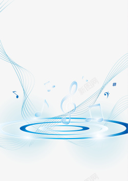 蓝色羽毛图片素材下载音乐符号矢量图高清图片