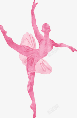 粉色芭蕾舞剪影素材