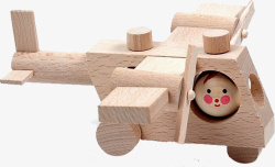 小飞机玩具实物原木色玩具小飞机高清图片