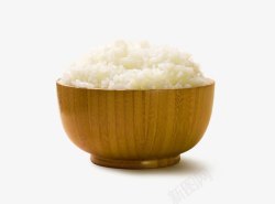 稻穗中的米饭木碗中的白米饭高清图片
