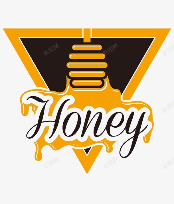 时尚蜂蜜标签png免抠素材_新图网 https://ixintu.com 倒三角 免扣png素材 蜂蜜 食物