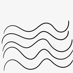 流畅艺术水的波浪线简单图案图标高清图片