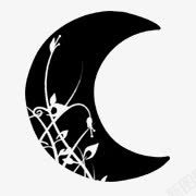 月光经济海报黑色花纹月亮高清图片