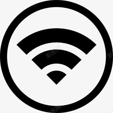WiFi标志一个圆圈内图标图标