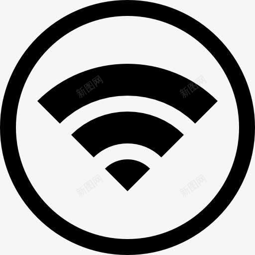 WiFi标志一个圆圈内图标png_新图网 https://ixintu.com WiFi 云 圆 圆形 接口 符号 象征