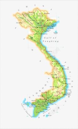 世界地图国家越南地图高清图片