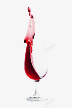 红酒喷洒一杯溅起的红酒高清图片