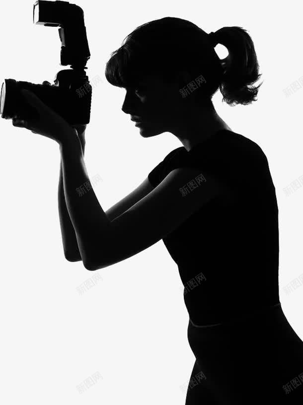 女摄影记者png免抠素材_新图网 https://ixintu.com 女摄影记者剪影 拍照剪影 拍照记者剪影 摄影记者剪影 记者剪影 黑色记者剪影