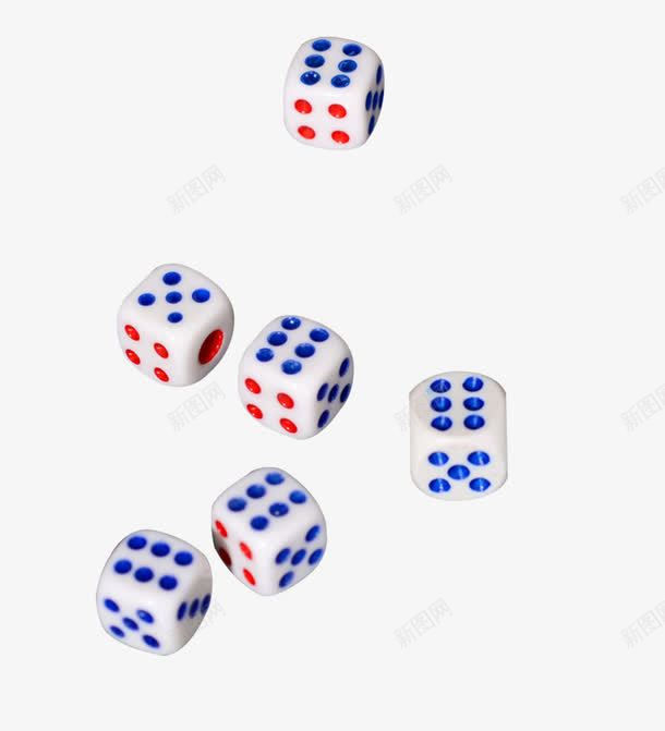 玩掷骰子吧png免抠素材_新图网 https://ixintu.com 圆角 多面 掷骰子 筛子 红蓝点数 骰子六面平面图