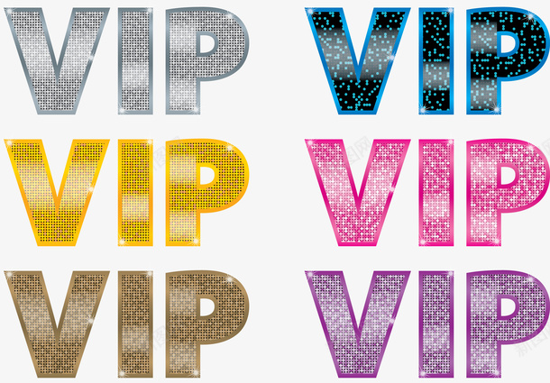 彩色VIP矢量图ai免抠素材_新图网 https://ixintu.com VIP 白色 紫色 红色 绚丽 集合 颜色 黄色 矢量图