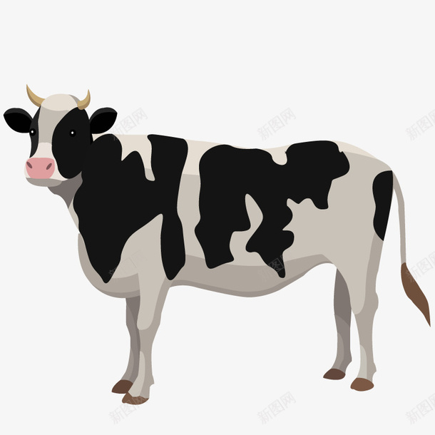 动物母牛矢量图ai免抠素材_新图网 https://ixintu.com 动物 奶牛 家畜 手绘 模型 矢量图 黑白牛