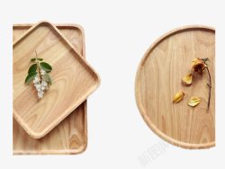 木头盒餐具餐盘高清图片