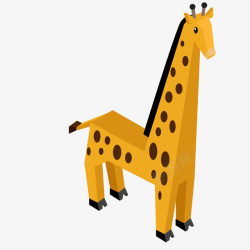卡通立体的长颈鹿矢量图素材
