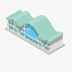 淡蓝色高级建筑素材