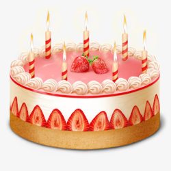 粉红蛋糕粉红生日蛋糕装饰高清图片