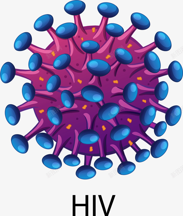 手绘HIV病毒png免抠素材_新图网 https://ixintu.com HIV 手绘 病毒 细胞 细菌 艾滋病